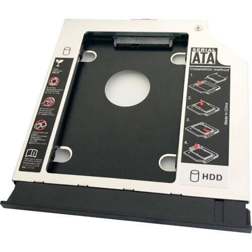 SATA 2nd Hard Drive SSD HDD Module Caddy Adapter for Lenovo ThinkPad E440 E540 E431 E531 With Bezel and Bracket