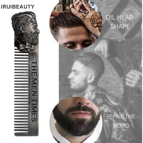 Portable High Quality Cool Men Beard Shaping Template Lightweight Stainless Steel Beard Comb Men Hair Beard Trim Tool