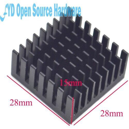 Heat sink 28*28*15MM (black slot) high-quality radiator