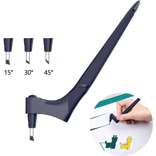 Craft Cutting Tool with 3 Heads Craft Paper Cutting Knife with 360 Rotating Metal Blade Cutter DIY Art Paper Knife Accessories