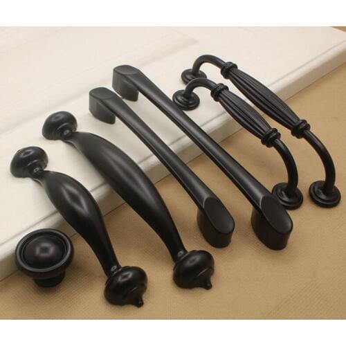 New Arrival Brief Matting Knobs and Handles Modern Thicken High Quality Black Handles