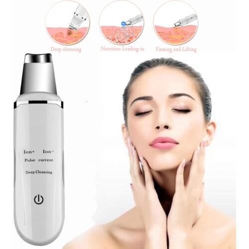 Skin Scrubber Facial Skin Scrubber Electric SPA Gentle Blackhead Remover Ultrasonic Facial Cleaner Spatula Face Lifting Massager