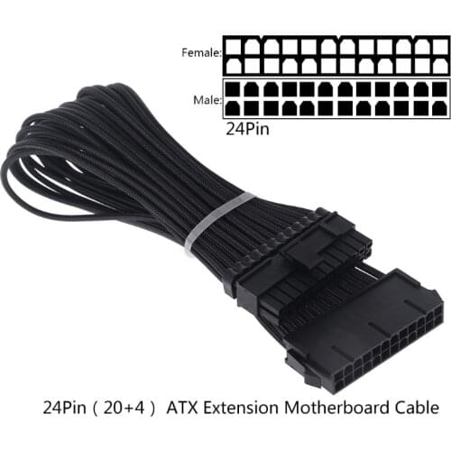 Sleeve Extension Power Supply Cable 24-pin A TX/EPS/8-pin PCI-E GPU/8pin CPU/6-pin PCIE/4Pin CPU Cable with Combs 18 AWG