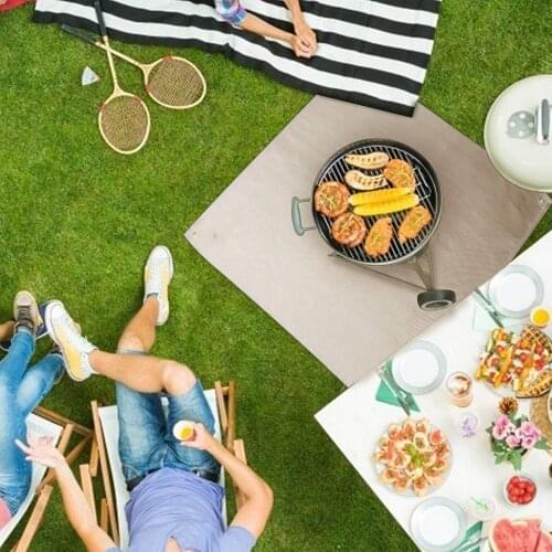 1pcs Outdoor Fireproof Mat Golden Glass Fiber Material Wear-resistant Wrinkle-resistant Also Meal Barbecue Fireproof Mat