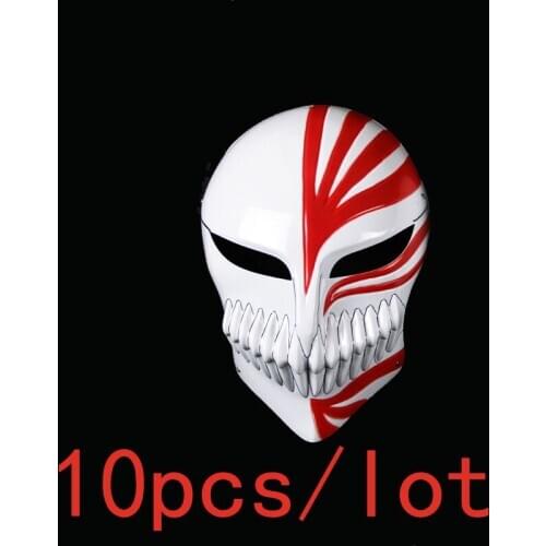 10pcs/lot BLEACH Orange Hair Grim Reaper Boy Kurosaki Ichigo Cosplay Mask Masquerade Props