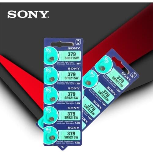 10pcs Sony 100% Original 379 SR521SW D379 SR63 V379 AG0 Watch Battery Button Coin Cell MADE IN JAPAN 100% Original Brand