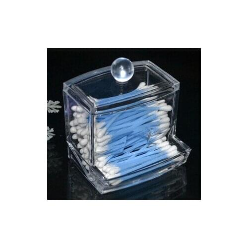 100PCS New Clear Acrylic Cotton Swab Organizer Stick Box Cosmetic Holder Makeup Storage