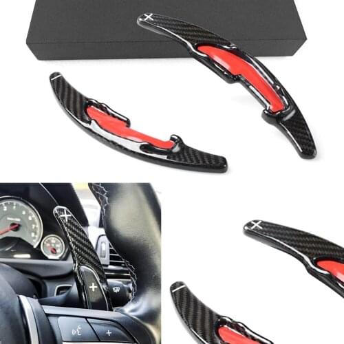 2Pcs Carbon Fiber Car Steering Wheel Shift Paddle Extension Shifter For BMW M2 M3 M4 M5 M6 X5M X6M