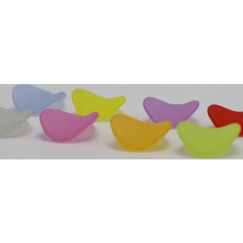 200 Mixed Color Frosted Acrylic Curved Petal Leaves Beads Charm 16X12mm Flower