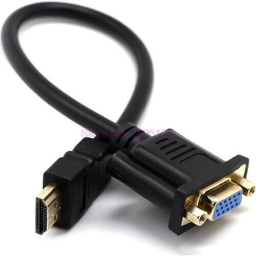 200pcs HDMI Male To VGA D-SUB Female Video AV Adapter Converter HDMI Cable for HDTV Set-Top Cables Adaptores