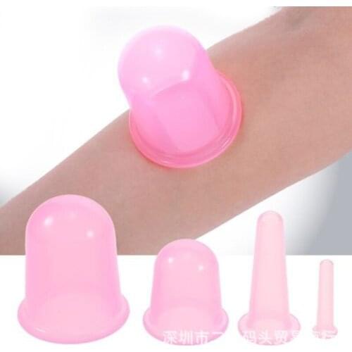 4 Pcs Massage Vacuum Jars Cans Cupping Health Care Cup Body Anti Cellulite Silicone Vacuum Massage Eye Face Massager Cupping