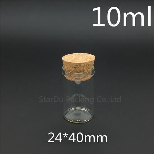 500pcs/lot 10ml 24*40mm Wishing Glass Bottle with Cork ,High-quality 10cc Glass Vials Display Bottle Wholesale
