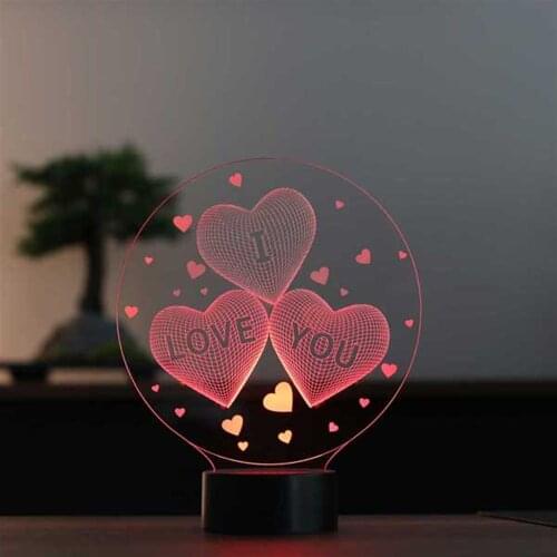 3D I Love You Led Table Lamp