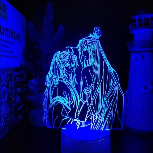 Mo Dao Zu Shi Lan Zhan Acrylic 3d Light Led Illusion Table Lamp Manga Gadget Gift Kids Bedroom Decor Night Light Anime Lighting