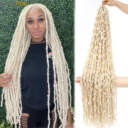 36 Inch Butterfly Locs Crochet Hair 6 Packs Pre Looped Distressed Locs Crochet Braids 613 Blonde Messy Butterfly Locs Extension