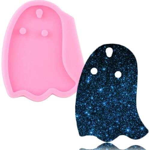 Shiny Glossy Halloween Ghost Silicone Mold Epoxy Resin Craft Keychain Molds Polymer Clay Necklace Making Jewelry Earrings Mould
