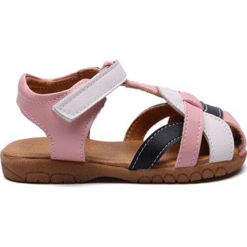 CMSOLO Sandals Shoes Summer New Fashion Girls Bottom Soft Leather Shoes Kids Sandals Flat Heels Single Cute Girls Sandal Shoes