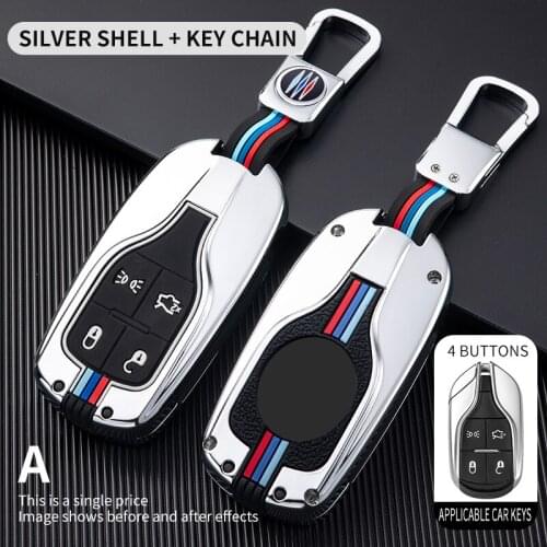 Car Key Case Cover Key Bag For Maserati Ghibli Levante Quattroporte Accessories Car-Styling Holder Shell Keychain Protection
