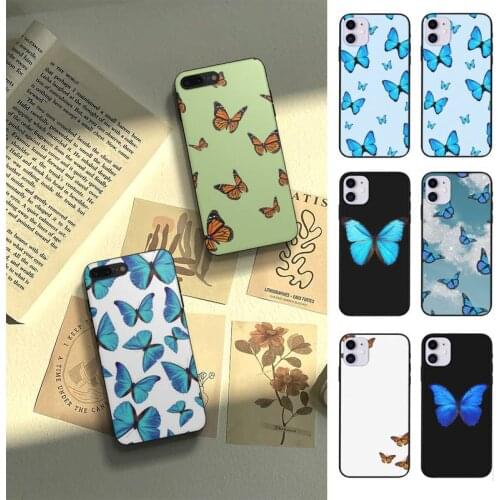 Blue Butterfly Beautiful Phone Case Fundas Shell Cover For Samsung A51 A52 A71 A72 A80 A91 A20E A32 A31 A21 A11 For S21