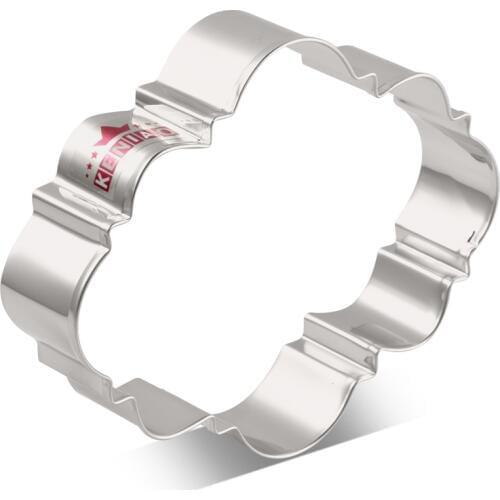 KENIAO Oval Plaque Cookie Cutter for Wedding - 11.5 x 9.9 cm - Frame Biscuit / Fondant / Pastry Cutter - Stainless Steel