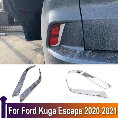 For Ford Kuga Escape 2020 2021 Rear Reflector Fog Light Eyebrow Bumper Cover Frame Trim Exterior Accessories Sticker