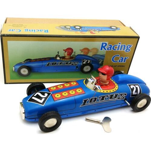 Retro Collection Tin toys mkd3 Children Metal Wind up Auto Car Models Robot Vehicles Iron Mechanical NO.27 Lotus Sports Car
