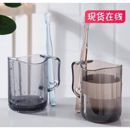 Japanese-Style Mouth Cup Wash Cup Creative Couple Brushing Cup Bathroom Plastic Transparent Cup Creative Cute Mouth Cup