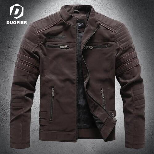 New Autumn Men Leather Jackets Stand Collar PU Casual Slim Fit Coat Outwear Male Brand Motorcycle Leather Jacket Biker Overcoats