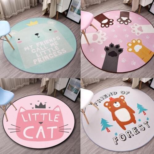 Cute cartoon cats paw pink round children carpet area rug for living room floor Tapete corona decoracion room kids play mat
