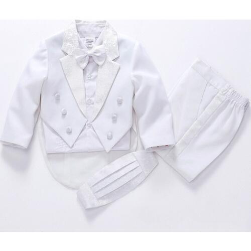 2018 Fashion black/white child suit wedding suits for boys Flower girl suits baby suits 5-Piece free shipping
