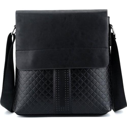 Mens Bags Fashion Handbags for Male New Pu Leather Shoulder Bags Diamond Lattice Meaaenger Bags Luxury Solid Crossbody Bags