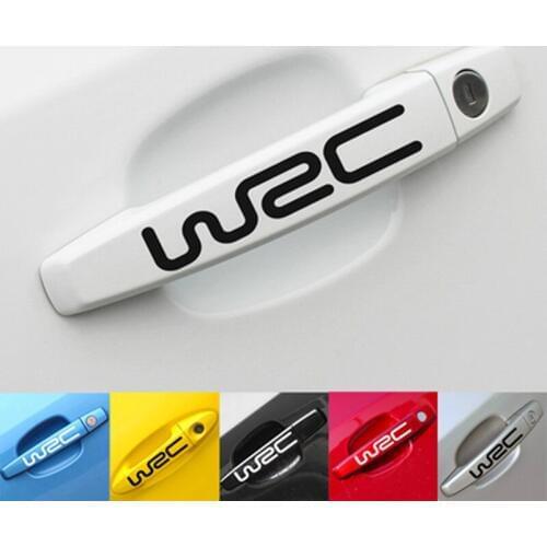 4 pieces / set of WRC decorative car door handle stickers for Nissan Teana X-Trail Qashqai Livina Sylphy Tiida Sunny March