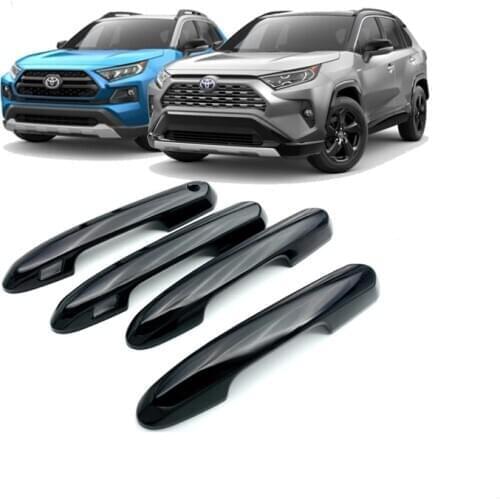 Exterior Door Handles Cover Cap Sticker For Toyota RAV4 RAV 4 2019 2020 Car Accessories Styling Piano Black