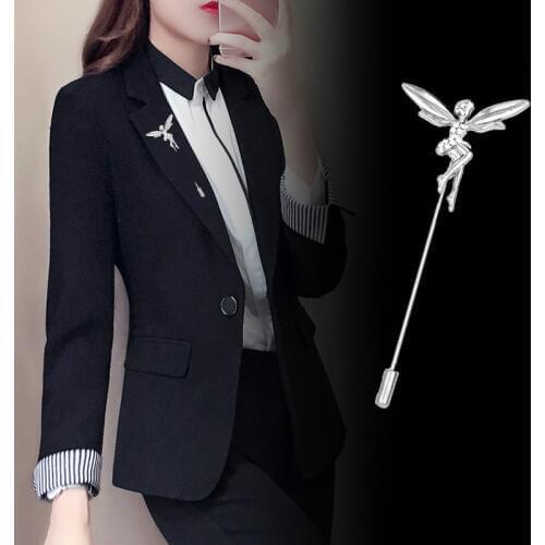 New Cute Long Needle Brooches Kids Jewelry Female Angel Simple Mens Suit Metal Brooch Pin Badge Scarf Buckle Women Accessories