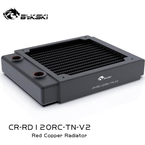 Bykski 30mm Thick 120mm Length Copper Single Row Radiator Computer Water Discharge Liquid Heat Sink for 12cm Fans B-RD120-TN