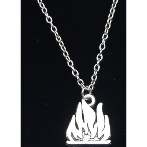 New Fashion Necklace 15x18mm flames fire Pendants Short Long Women Men Colar Gift Jewelry Choker