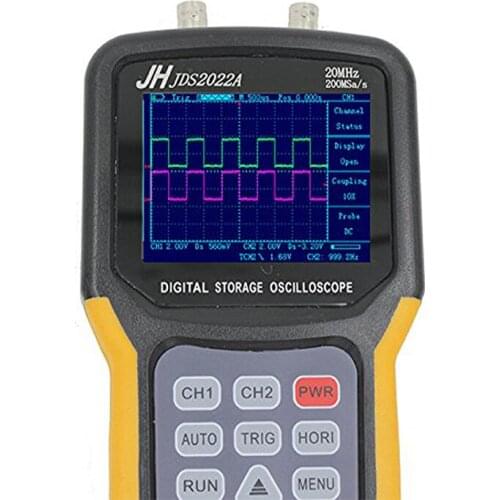 Handheld Digital Storage Oscilloscope JHJDS2022A 25MHz 2 Channels 200MS/s Sample Rate for Engineers Best Choice