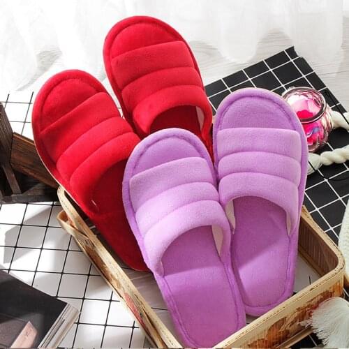 Women Slippers Winter Home Indoor Shoes Soft Plush Cotton House Bedroom Slides Flip Flops Female Fluffy Slipper Spring Autum