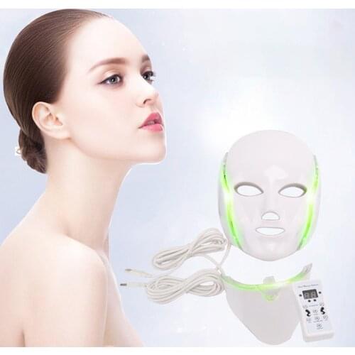 7 Colors LED Facial Mask Spectrometer Led Therapy Mask Light Therapy Acne Neck Face Mask Korean Skin Care OPP Bag Pack