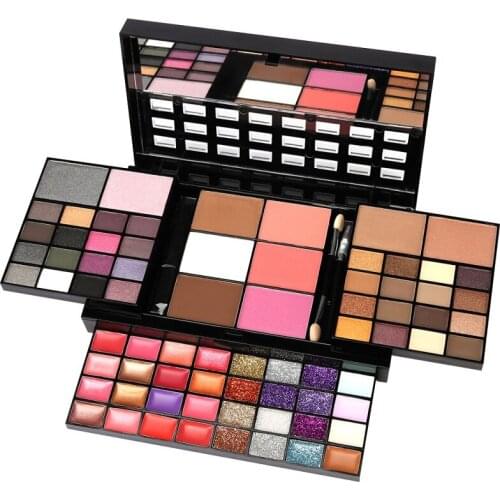 Shadows Cosmetics Fashion Eyeshadow Pallete Set 74 Color Matte Shimmer Pigment Nude Lip Gloss Blush Concealer Make Up Brush Kit