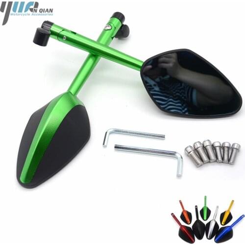 Universal CNC Moto Side Mirror Motorcycle Mirror For Kawasaki ZX6R ZX7R ZX9R ZX10R ZX12R ZX14R Z1000 Z750 ZZR600 ZRX1100 Z1000SX