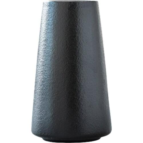 Vase Decoration Ceramics Wide Mouth Matte Solid Color Artificial Flowers Minimalism Style Flower Pot