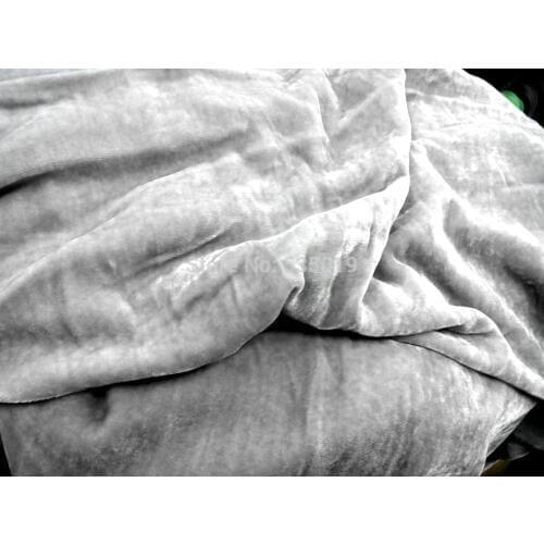 High Quality African Cord Lace New fashion silk georgette velvet gray one-piece dress flock printing cloth