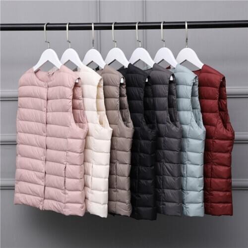 Duck Down Vest Women Ultra Light Sleeveless Puffy Jacket 2020 New Winter Portable Duck Feather Coat Female Warm Waistcoat