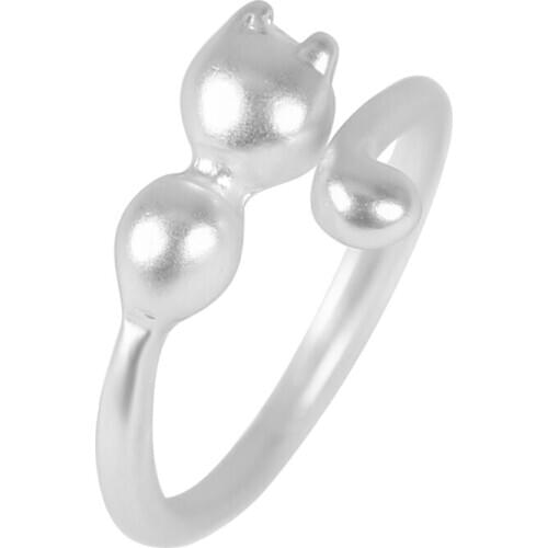 2020 New Simple Ring Personality Fashion Animal Kitten Alloy Opening Adjustable Jewelry Ladies Prom Elegant Birthday Gift