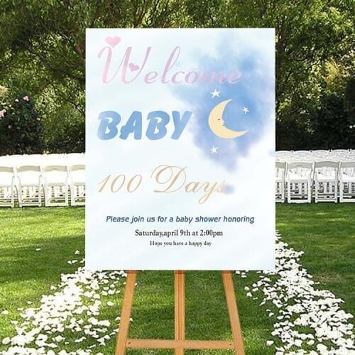 1pcs lot personalized rustic Welcome to our Baby shower entrance signs Birthday decorations party sign