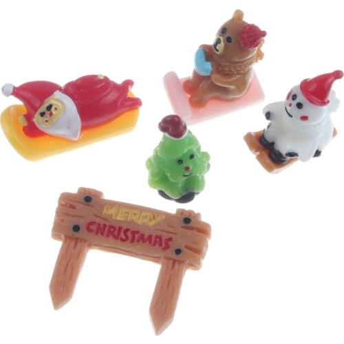 10Pcs Mixed Resin Christmas Decoration Crafts Flatback Cabochon Figurines & Miniatures For Home Decoration Accessories