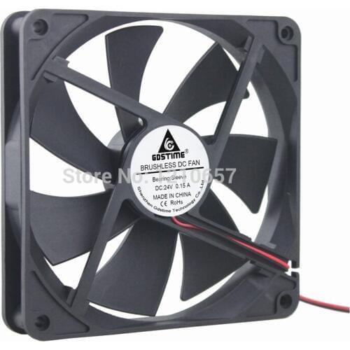 100 Pieces LOT Gdstime DC 24V 2P 140mm 140x140x25mm Brushless Motor Cooler PC Case Fan