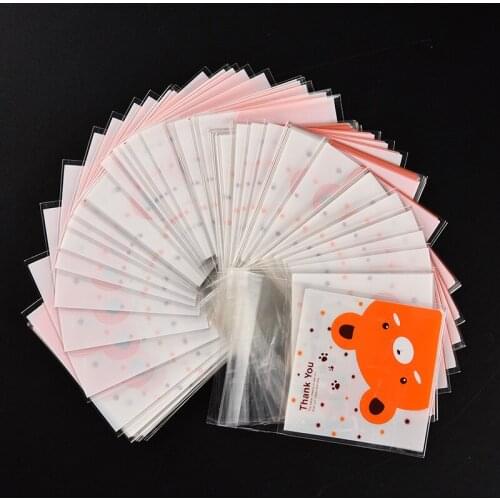 100pcs Self Adhesive Cookie Candy Package Gift Bags Cellophane Wedding Birthday