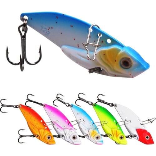 5Pcs/10Pcs Zinc Alloy Bass Fishing lures kit 12g VIB Swimbait Sinking Jigs Spoons Lure Trout Artificial bait set with tackle box